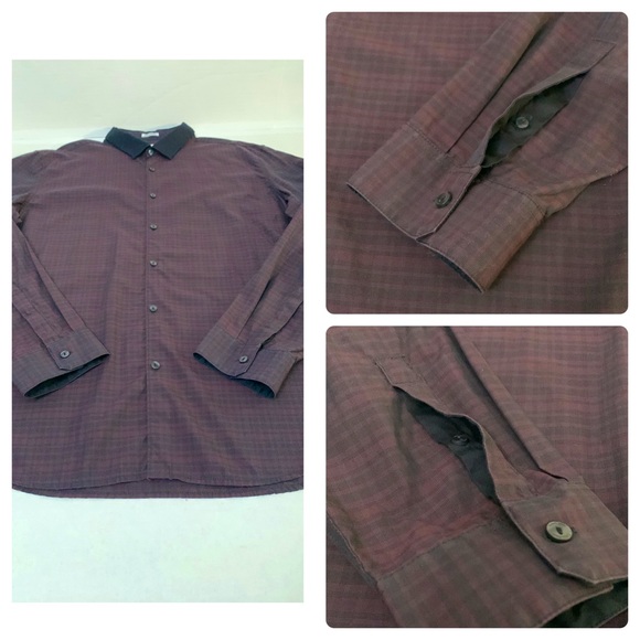 CALVIN KLEIN Body Fit, Plaid Long Sleeve, Sz. XL Button Down Dress Shirt/EUC - Picture 7 of 16